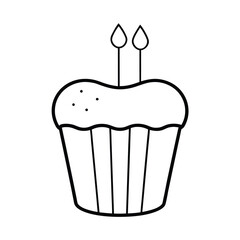 birthday cupcake with candles on gradient