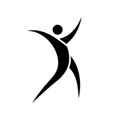 Abstract Human Figure Leaping Vector Illustration