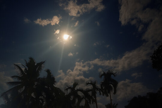 The full moon lights up the night