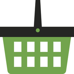 supermarket shopping basket icon flat styte empty basket grocery