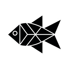 Geometric Fish Made of Triangles Vector Illustration