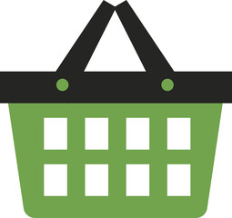 supermarket shopping basket icon flat styte empty basket grocery