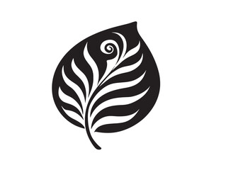 Artistic Spiral Leaf Logo with Clean Linework  