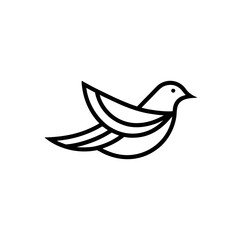 Single Line Abstract Bird Logo Icon Vector Illustration
