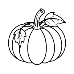 black and white stylized pumpkin illustration