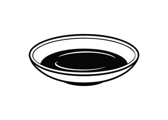 Silhouette of soup plate isolated on a white background