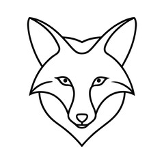 black silhouette of fox head vector illustration