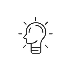 Innovation head icon. Simple innovation head icon for social media app and web design. Vector illustration