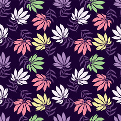 Cute feminine seamless watercolor pattern with little tiny wildflowers, hand drawn