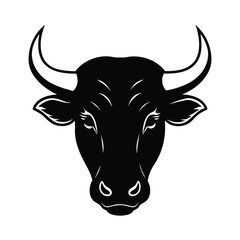 bull head design with horn isolated