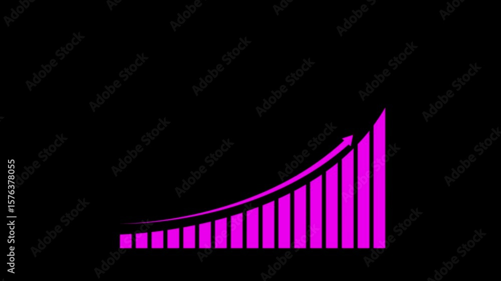 Poster arrow rising on graph with sale symbols. abstract business growth and graph chart icon animation bac