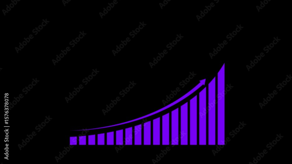 Poster arrow rising on graph with sale symbols. abstract business growth and graph chart icon animation bac