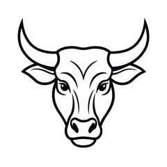 bull head design with horn isolated