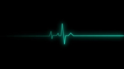 Glowing neon multicolor heartbeat icon sign on black background .Cardiogram Icon Neon sign . - Powered by Adobe