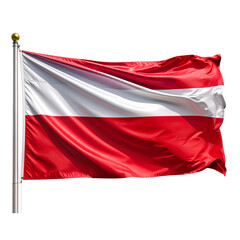 Waving National Flag with Fabric Texture, Transparent Background