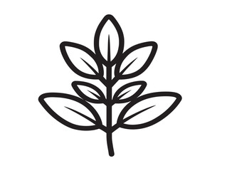 Elegant Thyme Leaf Vector in Clean Minimal Style  