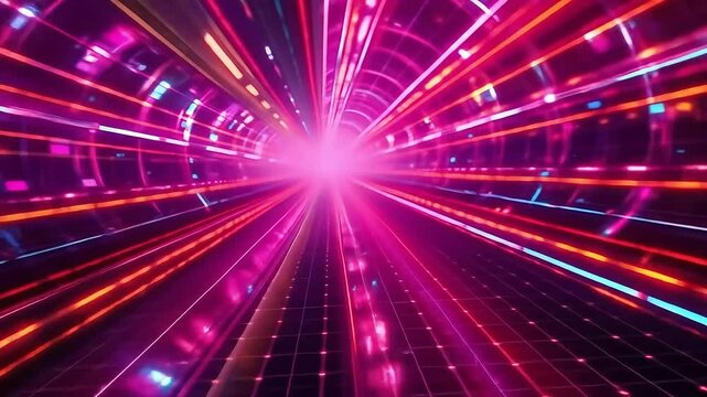 Hyper-Speed Futuristic Light Tunnel