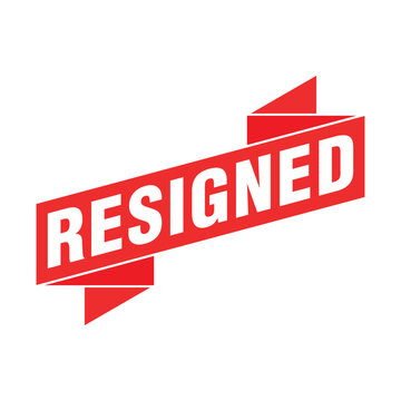 Naklejki Resigned Letter Rubber Stamp Template Design