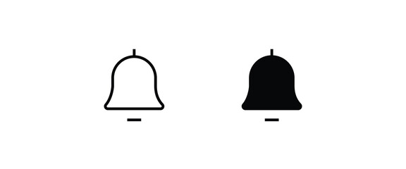 Message notification bell incoming inbox message, ringing, Alarm, service, handbell Firefighter call icons button, vector, sign, symbol, logo, illustration, editable stroke and flat design isolated