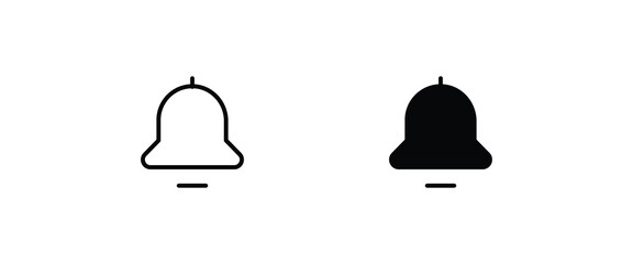 Message notification bell incoming inbox message, ringing, Alarm, service, handbell Firefighter call icons button, vector, sign, symbol, logo, illustration, editable stroke and flat design isolated