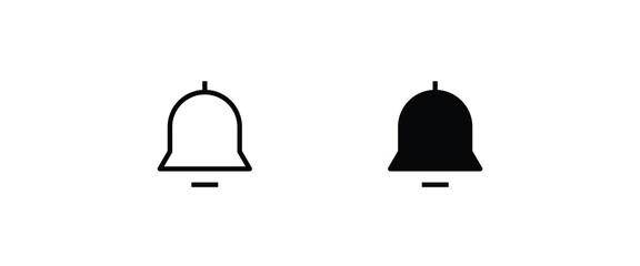 Message notification bell incoming inbox message, ringing, Alarm, service, handbell Firefighter call icons button, vector, sign, symbol, logo, illustration, editable stroke and flat design isolated