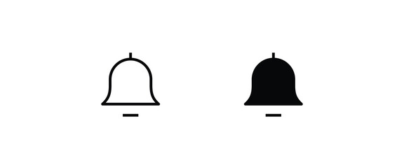 Message notification bell incoming inbox message, ringing, Alarm, service, handbell Firefighter call icons button, vector, sign, symbol, logo, illustration, editable stroke and flat design isolated