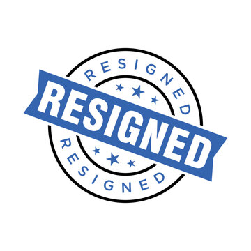 Naklejki Resigned Letter Rubber Stamp Template Design