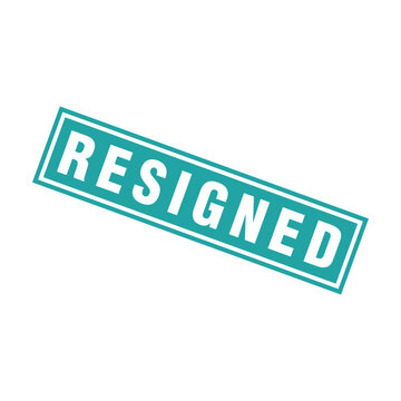 Naklejki Resigned Letter Rubber Stamp Template Design