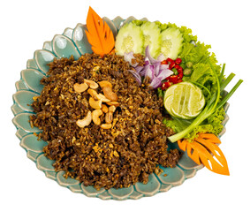 Thai Fried Rice with Chinese Black Olive and Minced Pork (Khao Pad Nam Liap)