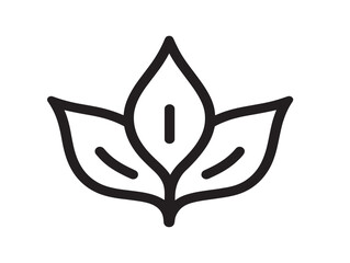 Clean and Modern Triple Leaf Vector Graphic  