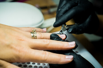 Professional Manicure Process at Modern Beauty Salon