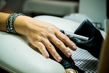 Professional Manicure Process at Modern Beauty Salon