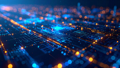 Digital Network: Immerse yourself in the intricate world of interconnected networks, where glowing pathways of data create a stunning abstract display of technological prowess.