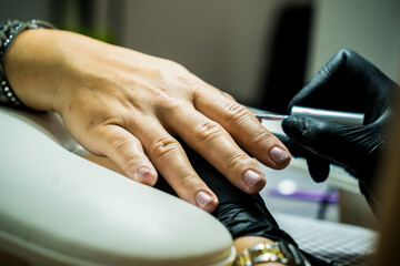 Professional Manicure Process at Modern Beauty Salon