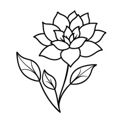 decorative bloom outline for graphic design minimal 