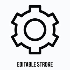 Setting Lineal Icon For User Interface, Isolated Vector Editable Stroke Icon. 