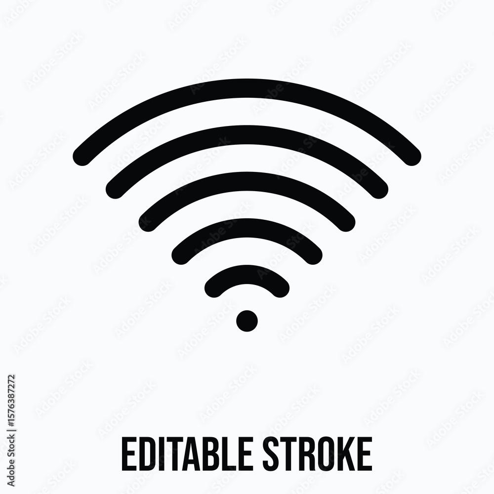 Poster wi fi lineal icon for user interface, isolated vector editable stroke icon.