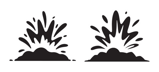 Obraz premium Water Splash and Mud Splatter Icons for Impact Effects