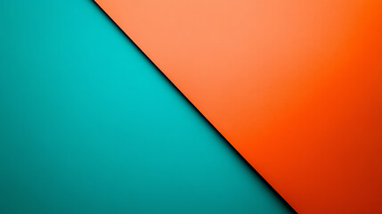 Vivid orange and teal color contrast, geometric minimal background