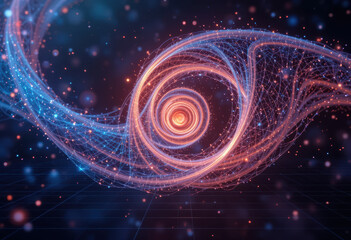Mesmerizing infinity spiral emerges from galaxy of cosmic energy and vibrant colors