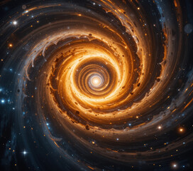 Mesmerizing galaxy spirals infinitely, showcasing cosmic beauty and vibrant colors