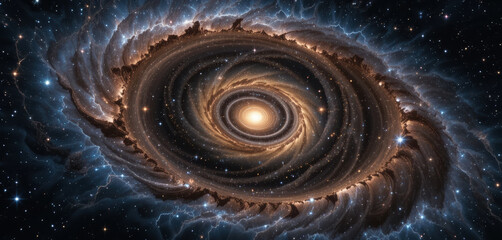 Mesmerizing galaxy spirals infinitely, showcasing cosmic beauty and owl spiral design