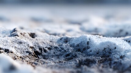 High Resolution Macro Imaging of Compacted Dirty Snow Featuring Irregular and Rough Textural Patterns in Stunning Clarity