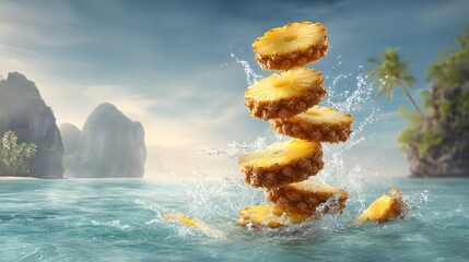 Mesmeric Island Pineapple Cascade: A Celebration of Tropical Vibrancy, Juicy Delicacy, and Refreshing Elegance