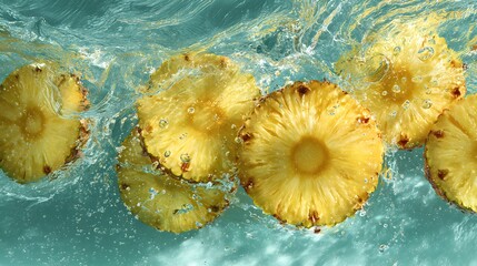 Radiant Pineapple Aquatic Symphony: A Dazzling Display of Tropical Refreshment and Sun-Kissed Splendor