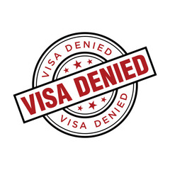 Visa Denied Letter Rubber Stamp Vector Design Template