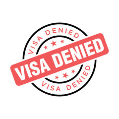 Visa Denied Letter Rubber Stamp Vector Design Template