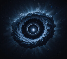 Mesmerizing infinity of galaxy cosmic beauty unfolds this owl spiral design, showcasing galaxy