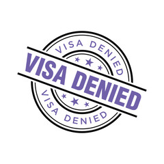 Visa Denied Letter Rubber Stamp Vector Design Template