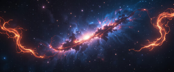 Stunning galaxy with cosmic energy flows through infinity, creating mesmerizing owl spiral